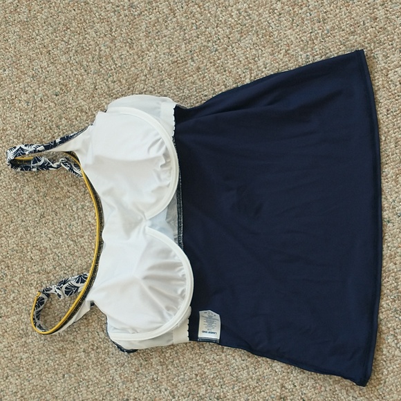 Lands' End square neck tankini top 14 DD - Picture 4 of 5